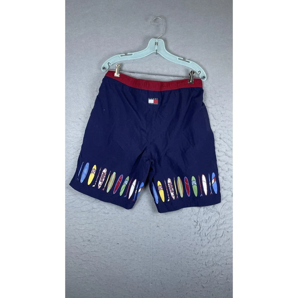 Tommy Hilfiger Shorts Mens XL Blue Surfboard‎ Swim Trunks Drawstring Lined